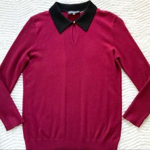 KARL LAGERFELD Katrina Collared Keyhole Sweater